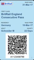BritRail England Consecutive M-Pass